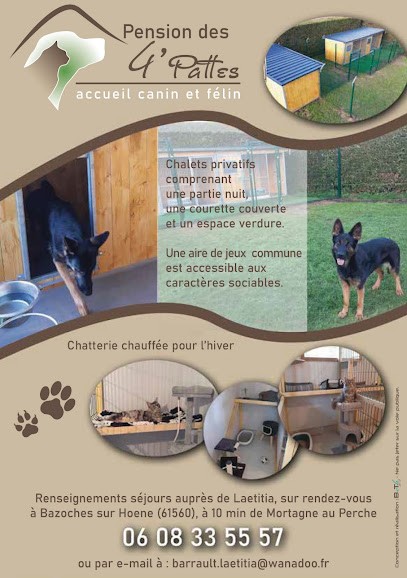 Pension Canine Et Féline Des 4'Pattes, Pension pour Chiens à Bazoches-sur-Hoëne
